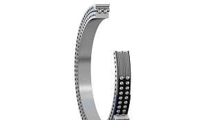 Опорно-поворотное устройство с шарикоподшипником с восьмиточечным контактом