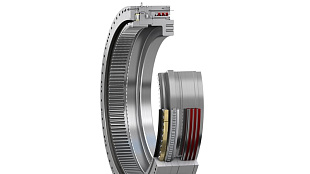 Опорно-поворотное устройство с трехрядным роликоподшипником