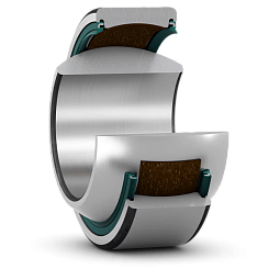 Радиальный сферический подшипник скольжения SKF из стали с ПТФЭ-тканью, с уплотнением и широким внутренним кольцом